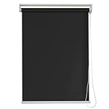 グラムスタイル ロールスクリーン 非遮光 UVカット 日本製 オーダーメイド サイズ指定無料 ロールカーテン 幅160cm 丈90cm ブラック