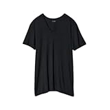 ユニクロ ヒートテックVネックT 半袖 インナー 保温 メンズ (L, ブラック)