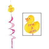 Beistle 50740 Just Duckie It 's A Girl wind-spinner、3-feet 6インチ