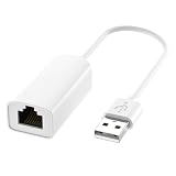 Leksewte USB 2.0 - RJ45 ネットワーク カード 10/100Mbps USB Lan RJ45 ネットワーク カード USB - イーサネット アダプター PC ラップトップ Win 7 8 10 用 ホワイト