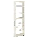 ぼん家具 隙間収納 18cm キッチンワゴン スリム キャスター付き すき間ラック ハイタイプ 冷蔵庫横 収納 キッチン 洗面所 省スペース ホワイトウッド