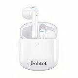 Bobtot イヤホン bluetooth AAC/SBC搭載 ワイヤレスイヤホン ENCノイズキャンセリング 自動ペアリング 完全タッチ型