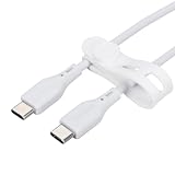 オウルテック USB Type C ケーブル 1.5ｍ バイオマス素材使用 エコケーブル【PD60W充電／データ転送】耐屈曲2万回以上 USB-C to USB-C エコナミクスケーブル ホワイト OWL-CBECOCC15-WH