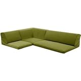 国産 レイアウト自在 コーナーソファ グリーン 起毛生地