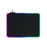 BAVBAV ゲーミングマウスパッド 光るマウスパッド LED RGB防水大型キーボードパッド ズレない設計 USBケーブル付属 ブラック (250*350*4)