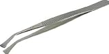 [2617307]ＴＲＵＳＣＯ　耐酸耐磁ピンセット　１２０ｍｍ　平型先曲り 35BSA
