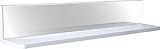 壁掛け棚 ミラー付き エルシェルフ2 パステル淡シリーズ 石膏ボード専用取り付け金具付き 幅75cmX奥行13cm(ミストホワイト)