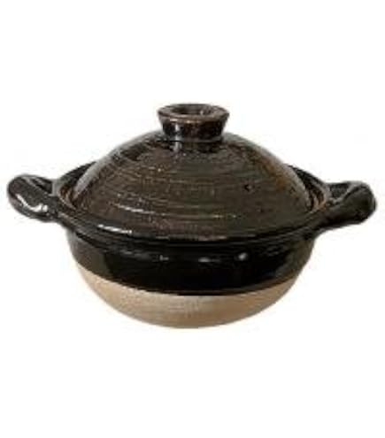 Amazon｜長谷園 ヘルシー蒸し鍋 黒 大(3-5人用) 直火対応 NZW-18｜保温