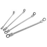 Kツール国際( kti43100 ) 4ピースSAE XLダブルボックスRatcheting Flexリバーシブルスプラインレンチセット