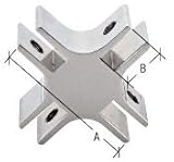 C.R. LAURENCE GFC8901CH CRL Chrome 1-1/2 Long 4-Way 90 Degree Deluxe Glass Furniture Connector for b
