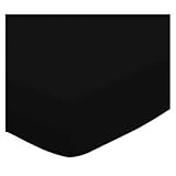 SheetWorld Fitted Pack N Play (Graco Square Playard) Sheet - Solid Black Jersey Knit - Made In USA b