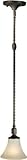 Forte Lighting 2521-01-32 1-Light Traditional Mini-Pendant, Antique Bronze Finish with Umber Mist Gl