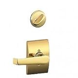 Schlage Lock Company F59ELA626CEN Elan Interior Pack Lever Set with Single Cylinder Deadbolt a, Sati