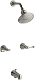 KOHLER K-16213-4A-BN Revival Bath and Shower Faucet, Vibrant Brushed Nickel [並行輸入品]