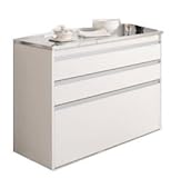 ステンレスキッチンカウンター幅120　ホワイト　国産品 完成品