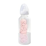 CutiePlusU 大人用哺乳びん 400ML 大人向け 持ち運び便利 直飲み ビッグサイズ プリント ビッグサイズ グラス哺乳瓶 ブルーパープル