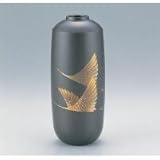 竹中銅器　84-13　銅製花瓶　蒔絵　寸胴　双鶴