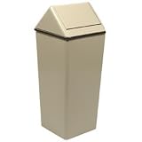 Witt Industries 1411HTAL Stainless Steel 21-Gallon Waste Watcher Hamper and Swing Top Receptacle Squ