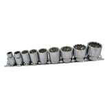 Koshihara ソケット9個セット、ホルダー付き　3/8"DR　12PT　ミリ DIY 整備用工具