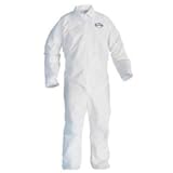 kcc49003 – BP Kleenguard a20 Coveralls、MicroforceバリアSMS生地、ホワイト、L