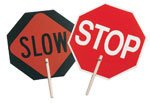 c.h. Hanson 55450 ' Stop ' / ' Slow 'トラフィック安全サインwith 10 "木製ハンドル