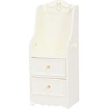 ホワイト ランドセルラック　35センチ幅　優美な白色　アンティーク風　ロココ調デザイン　彫刻入り　完成品