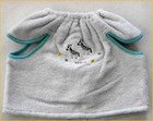タオル製ベビー服エプロン　無撚糸使用　スタイー＊出産祝いやギフトにもどうぞ♪パフパフシリーズ (ブルー)