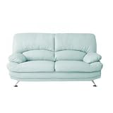 ソファー 2.5人掛け【Liveral】アクアブルー 木脚　ナチュラル ハイバックソファ【Liveral】リベラル【代引不可】 生活用品 インテリア 雑貨 インテリア 家具 ソファ 二人掛けソファ 合成皮革 soz1-40105048-12