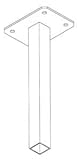 28 – 1 / 4 " Tall Squareブラック脚with Glideフィート(ブラック)