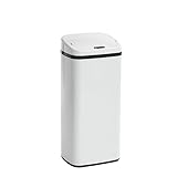 自動ゴミ箱 45l ふた付き ゴミ箱 自動開閉式 消臭 スリム キッチン リビング オフィス 屋外 ゴミ箱 自動ゴミ箱 45リットル 大容量 縦型 センサー 大型 ステンレス製 ペダルいらず 電動ごみ箱 (ホワイト)
