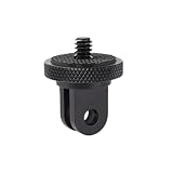 GoPro用 1/4インチネジ マウントアダプター 三脚変換 アクションカメラ用 連結 固定 アルミ合金製 カメラアクセサリー ブラック 1個入り (アルミニウム合金)