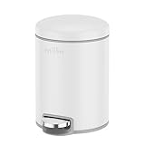 mVm ゴミ箱 ペダル式 ふた付き 12L容量 スリム おしゃれ ステンレス ダストボックス 指紋防止 キッチン リビング トイレ 洗面所隙間 オフィス用 丸形 ホワイト