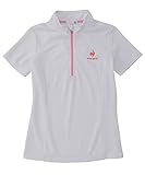 [ルコックスポルティフ] 半袖 ハーフジップシャツ 吸汗速乾 ストレッチ ワンポイント トレーニング レディース UVカット(UPF15) WHT(新ロゴ) S