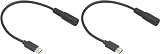 オーディオファン USB変換ケーブル USB-C オス-DC ジャック メス (外径5.5mm 内径2.1m) Type-C DC 変換 ケーブル 約21cm (端子含む) ブラック 2点セット