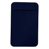 [Plus Nao] プラスナオ カード収納ポケット 背面ポケット スマホ用 携帯用 粘着式 カード入れ カードケース ICカード 定期 紙幣 鍵 イヤホン - ネイビー