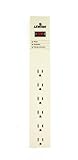 Leviton 5100-S15 120 Volt, 15 Amp, Surge Protected, 6-Outlet Strip with Switch, General Duty, 15-Ft,
