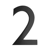 Architectural Mailboxes 3582B-2 4 in. Brass Floating House Number 2, Black Architectural Mailboxes [