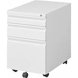インキャビネット(デスクワゴン) ルイン ロック機能/キャスター付き スチール ホワイト（白） (オフィス収納用品)
