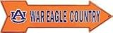 大学のオーバーンTigers War Eagle Country Embossed Metal Arrow Sign a-025