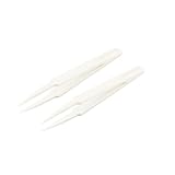 2個4.5" 長白抗静的ストレートポイントのヒントピンセット