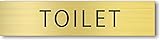 トイレ用サインプレート ゴールド メタル調 アクリル 長四角 【 TOILET 】 ピクトサイン ピクトグラム シール式 TOILET トイレマーク 表示 トイレ マーク トイレプレート