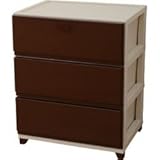 JEJ デコニー チェスト 3段 幅54 ワイド ブラウン DCNW-3(IVBR)