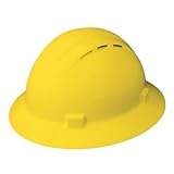 ERB Safety Products 19332 Americana Full Brim Vent Standard Hard Hat, Size: 6 1/2 - 8, Yellow by ERB