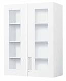 コクヨ　エディア　収納システム　高さ1185mmタイプ　上置き　ガラス両開き扉　幅900×奥行き400mm カラー:SAW（ホワイト）