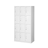 スチールロッカー 12人用 オフィス 更衣室 鍵付き 3列 4段 （ホワイト）