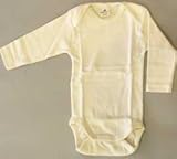 (リビングクラフト)LIVING CRAFTSオーガニックコットン100%長袖ボディスーツ ナチュラル サイズ62/68(身長59~68cm目安2~6ヶ月)