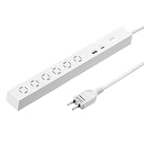 サンワサプライ スリムタップ（AC6個口・A1＋C1・PD33W・1.5m・ホワイト） TAP-SLIM6UC-15W