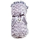 Max Daniel Baby Satin Throw Blanket, Platinum Rosebuds by Max Daniel Designs