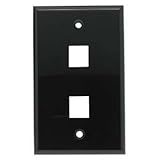 InstallerParts 2 Port Keystone Wallplate Black Smooth Face [並行輸入品]