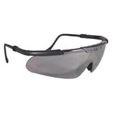 Safety Glasses, Silver Mirror Lens, Black Frame, Telescoping Temple, Vector by Radians